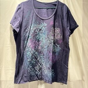 Just My Size Blue Embellished Long Sleeve Blouse size 2X